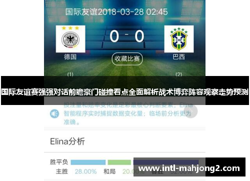 国际友谊赛强强对话前瞻豪门碰撞看点全面解析战术博弈阵容观察走势预测